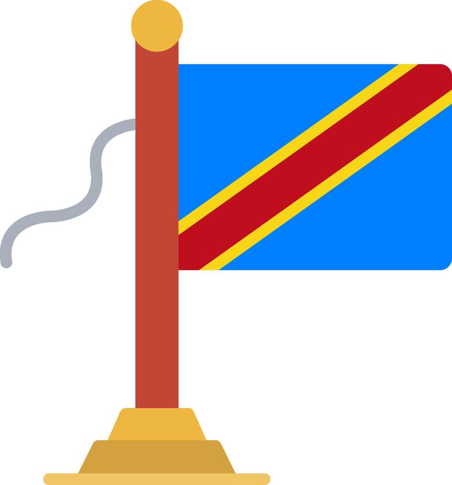 Congo Flag Flat Icon vector
