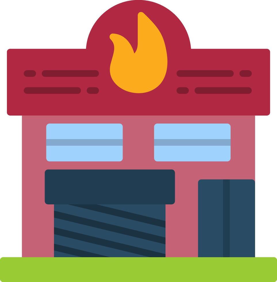 Fire Station Flat Icon vector