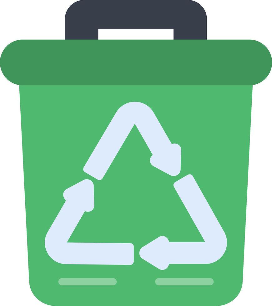 Trash Bin Flat Icon vector