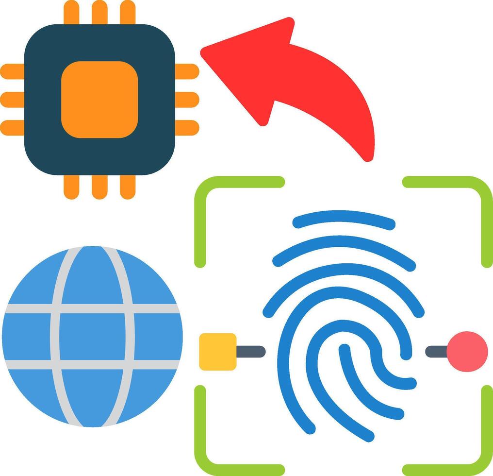 Biometric Flat Icon vector