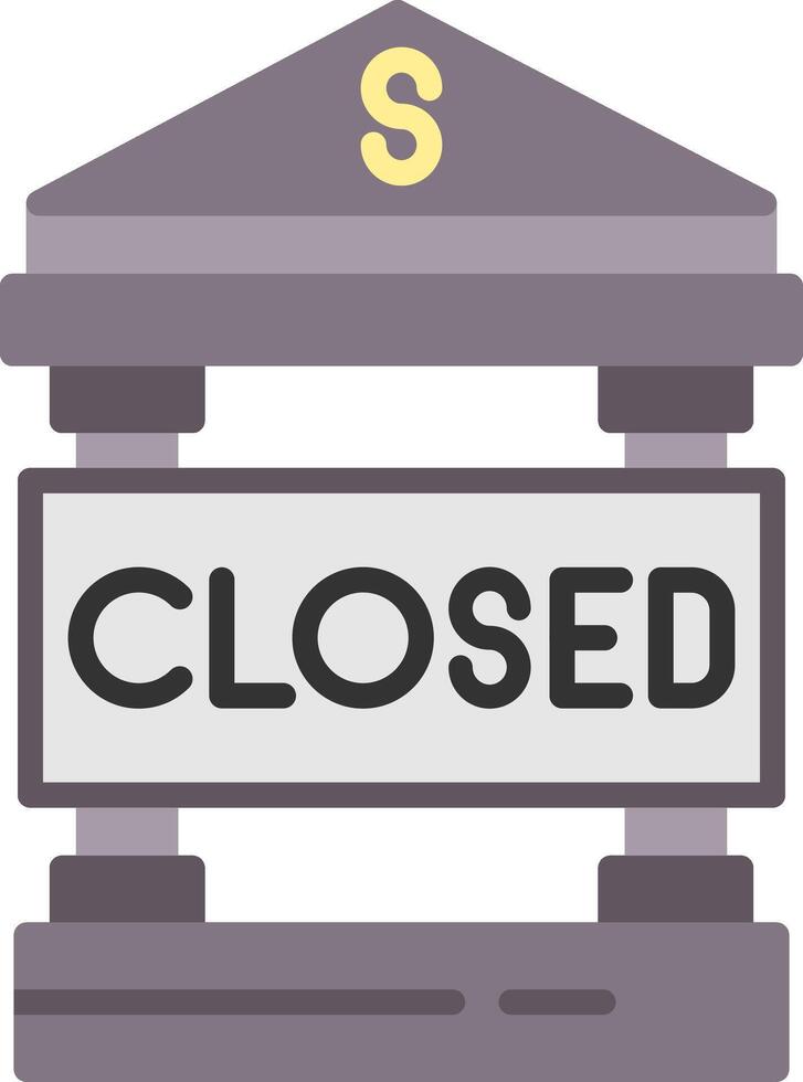 Closed Flat Icon vector