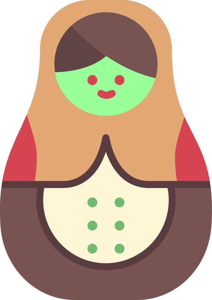 Matryoshka Doll Flat Icon vector