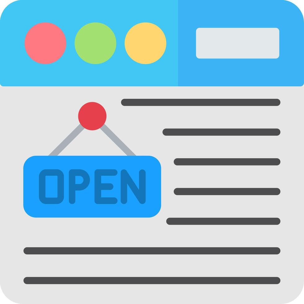 Open Flat Icon vector