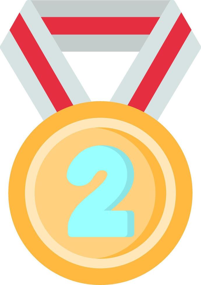 2nd Prize Flat Icon vector