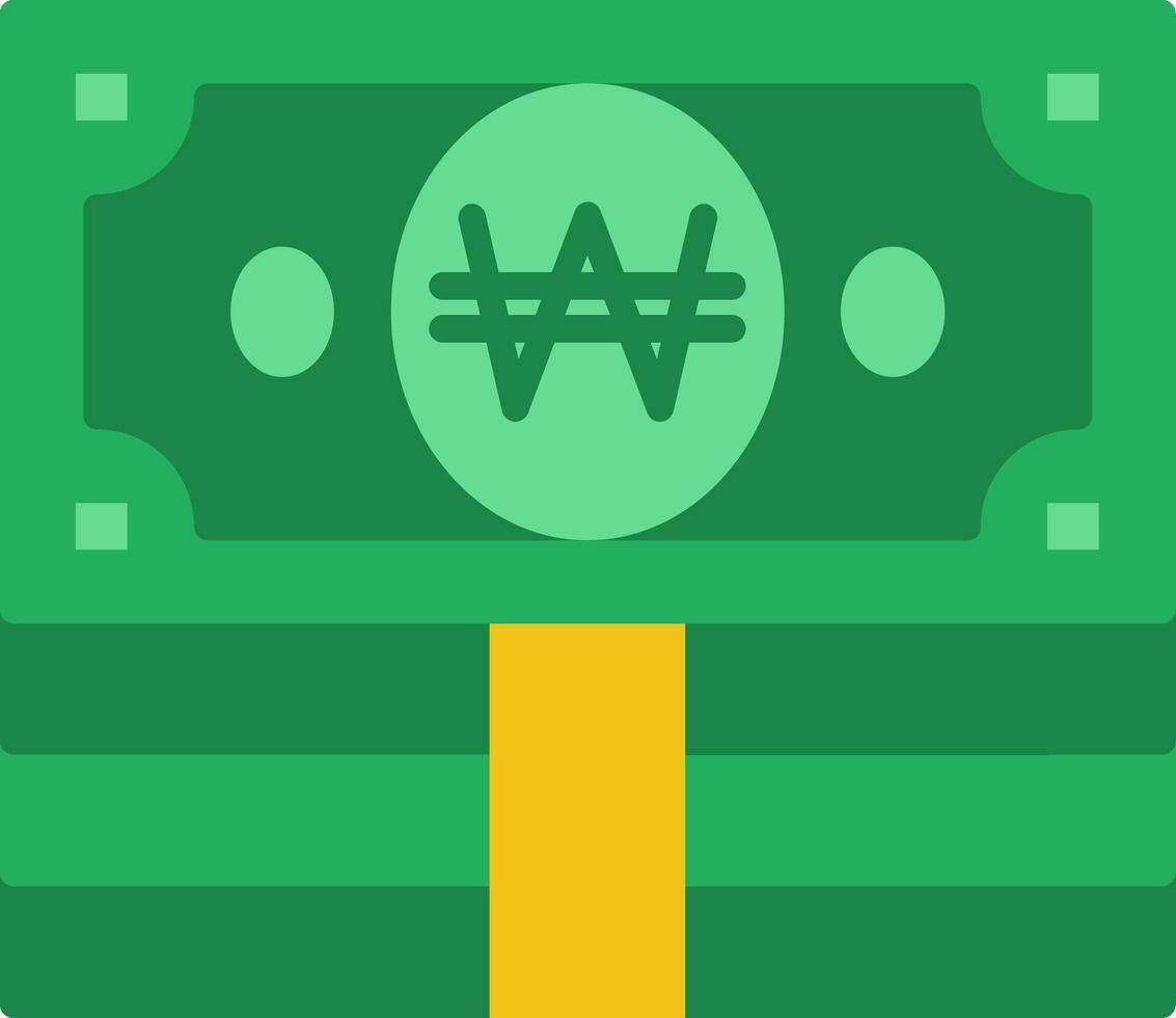 Won Flat Icon vector