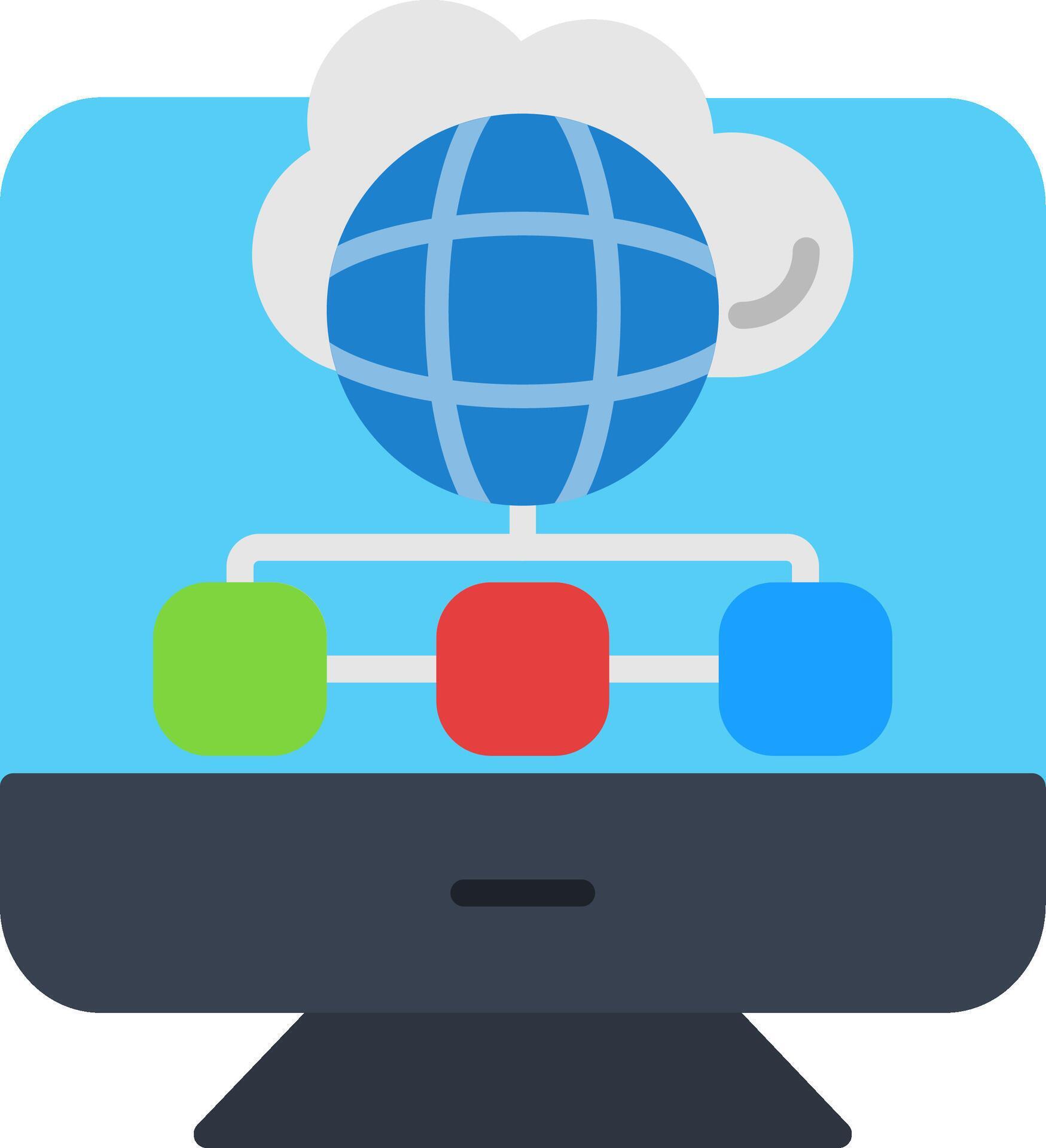 Cloud Computing Flat Icon 53938175 Vector Art at Vecteezy