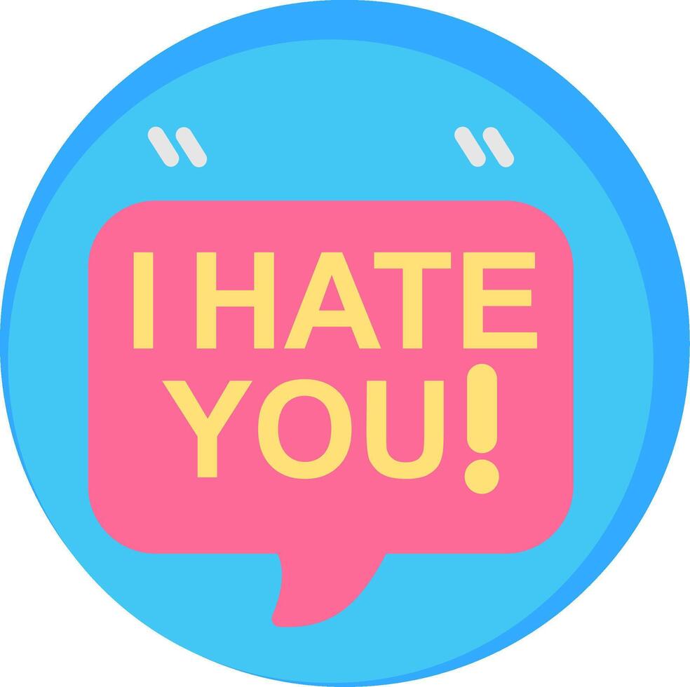 Hate You Flat Icon vector