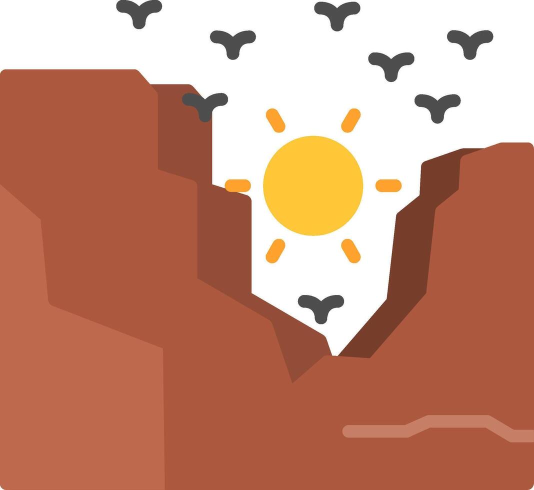 Canyon Flat Icon vector