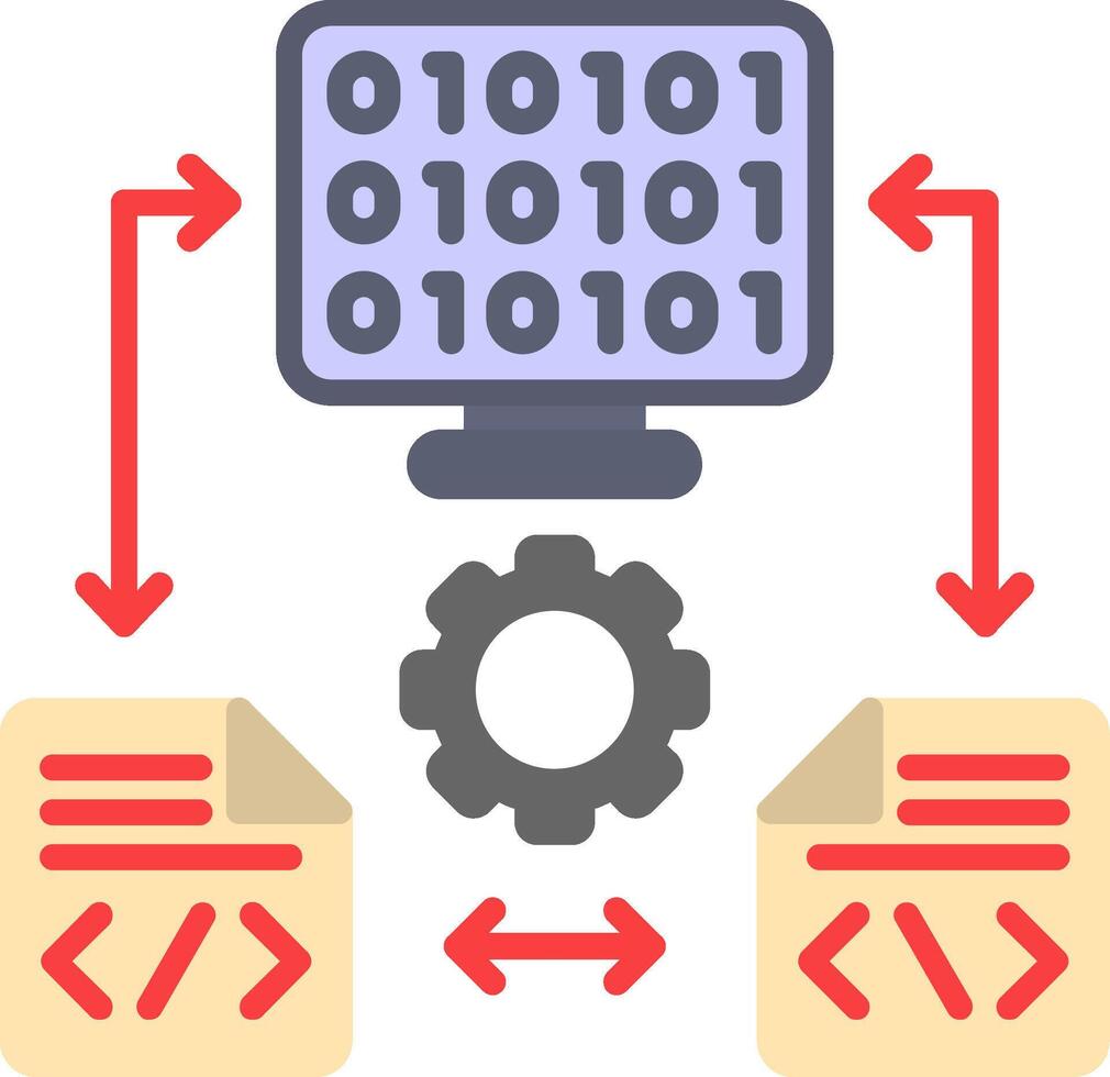 Coding Flat Icon vector