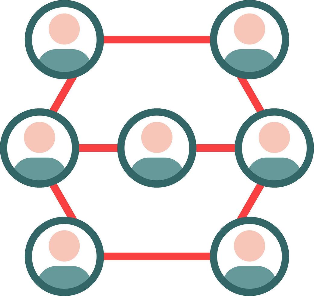 People Network Flat Icon vector