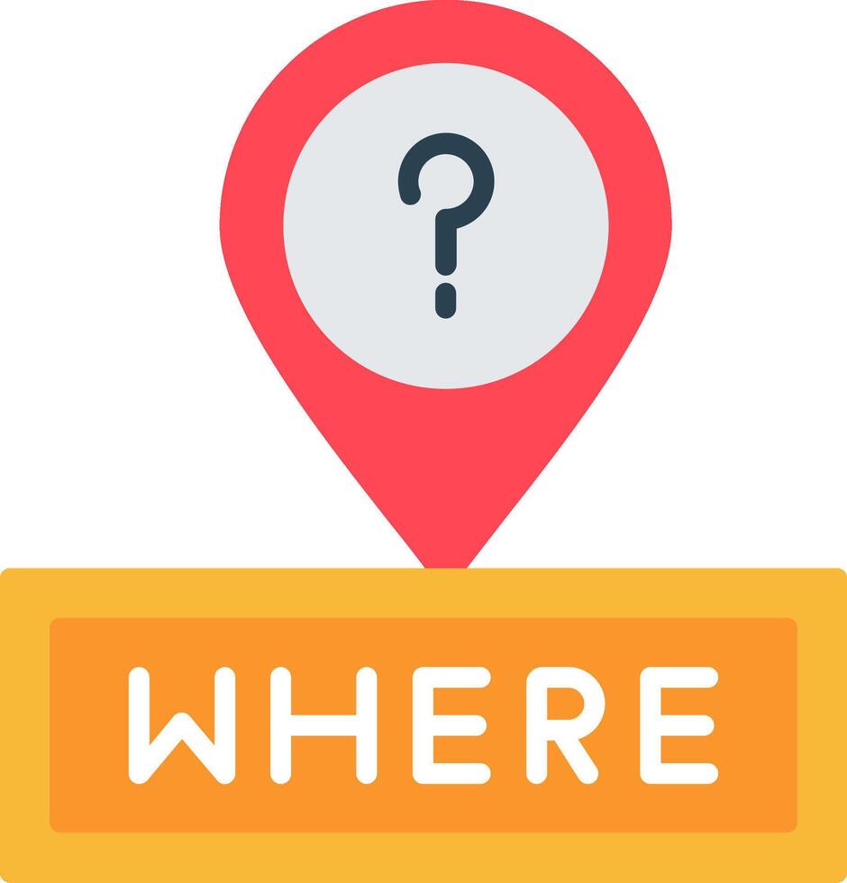 Where Flat Icon vector