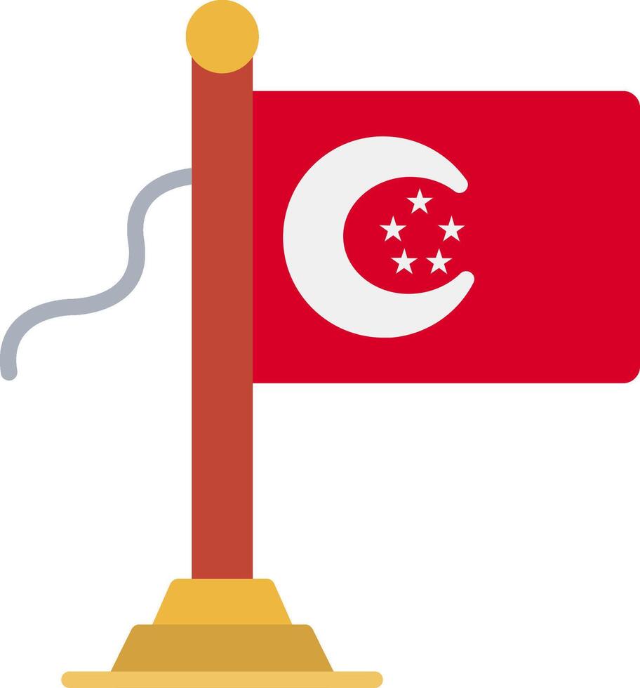 Singapore Flag Flat Icon vector