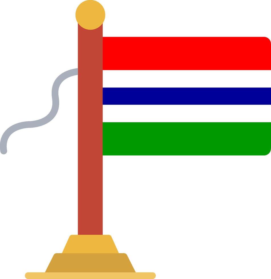Gambia Flag Flat Icon vector