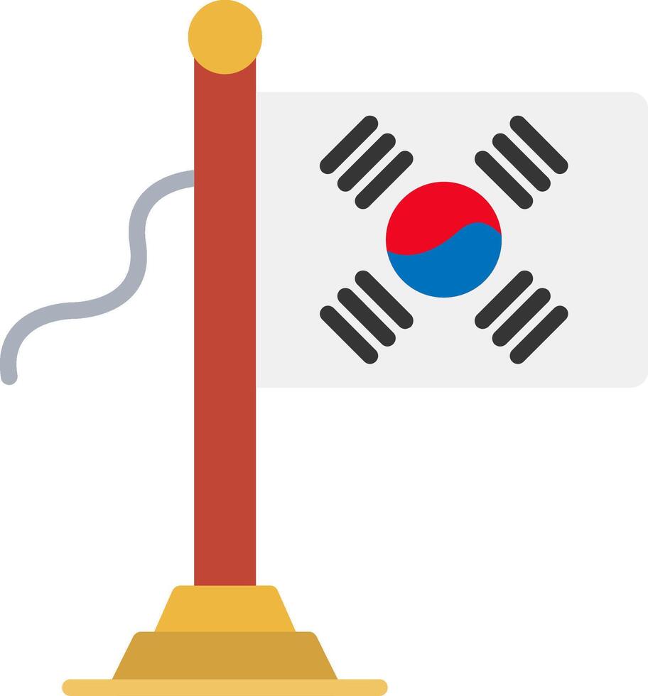 South Korea Flag Flat Icon vector