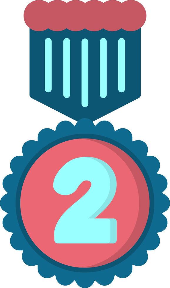 2nd Prize Flat Icon vector