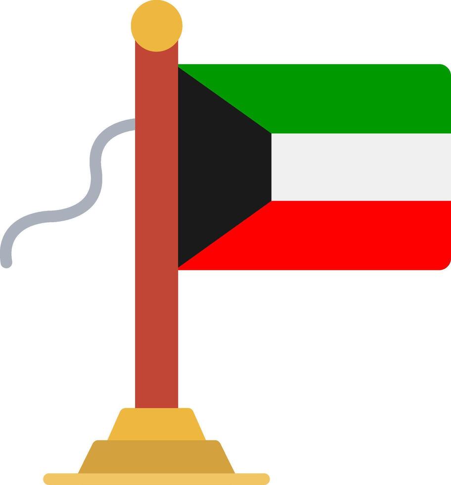 Kuwait Flag Flat Icon vector