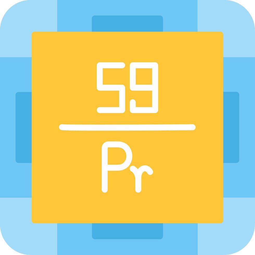 Praseodymium Flat Icon vector
