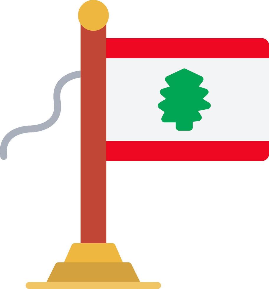 Lebanon Flag Flat Icon vector