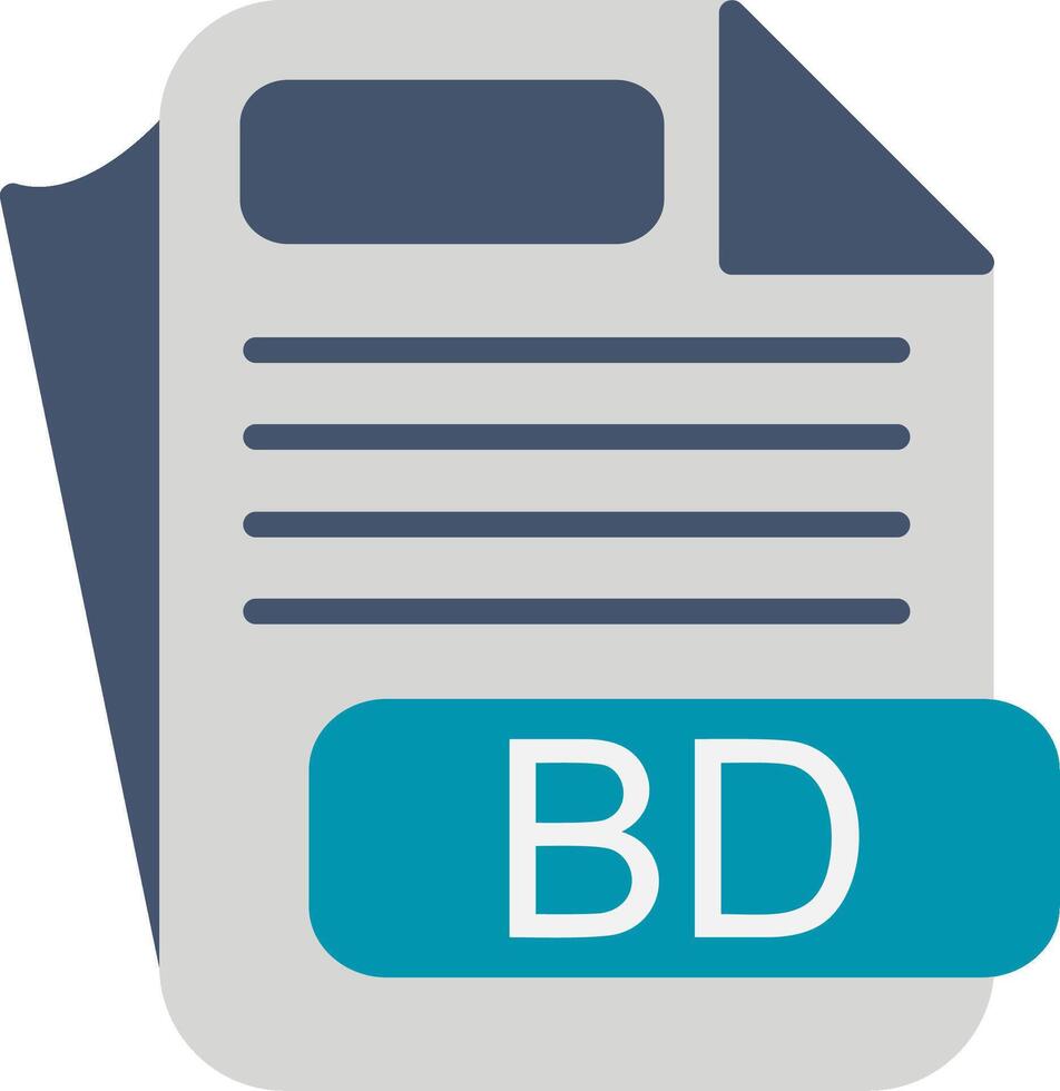 BD File Format Flat Icon vector