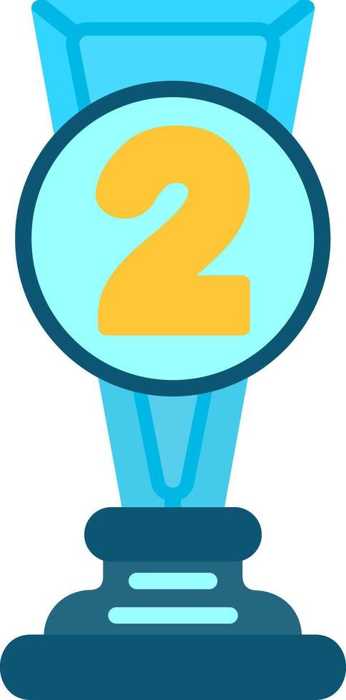 2nd Prize Flat Icon vector