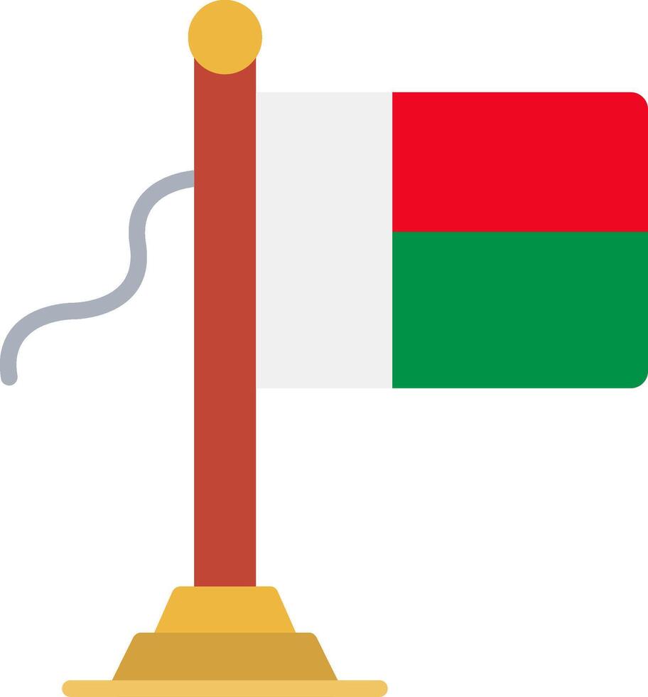 Madagascar Flag Flat Icon vector