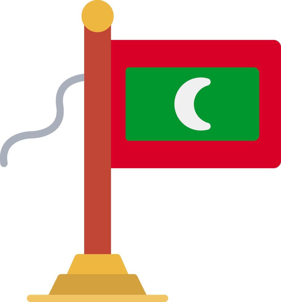 Maldives Flag Flat Icon vector