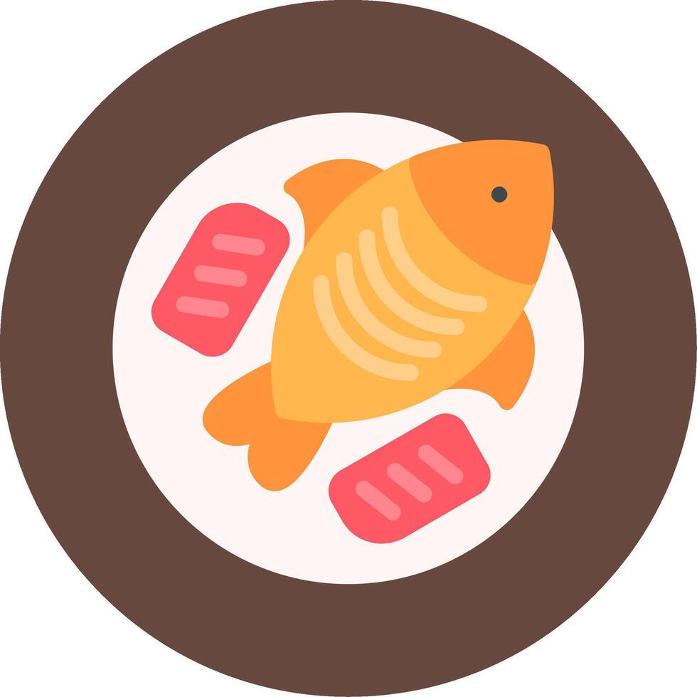 Fried Fish Flat Icon vector