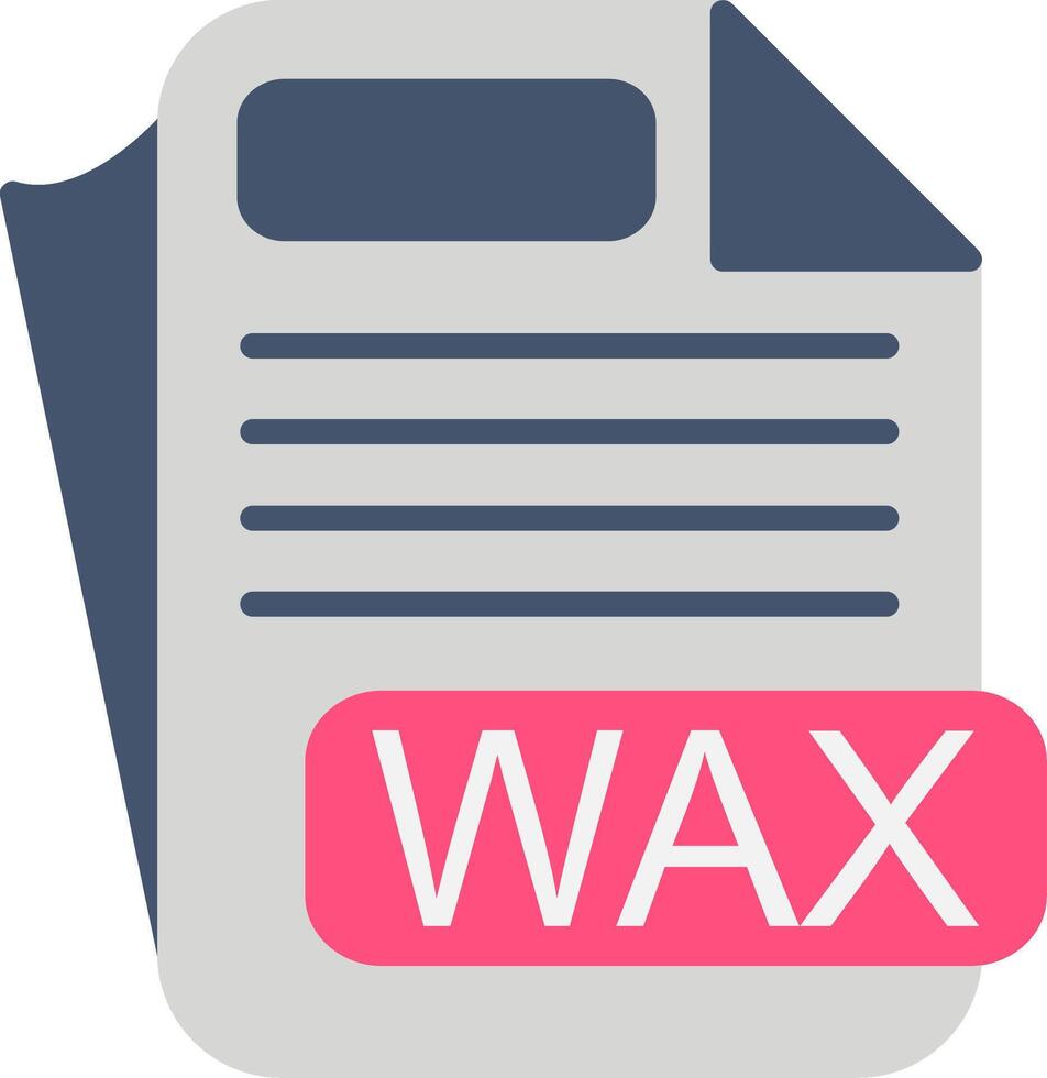 WAX File Format Flat Icon vector