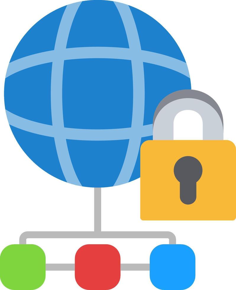 Private Network Flat Icon vector