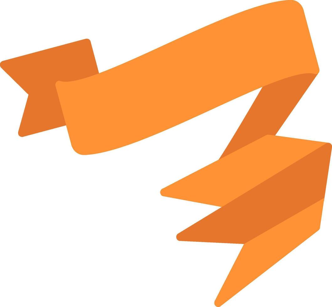 Folded Ribbon Flat Icon vector