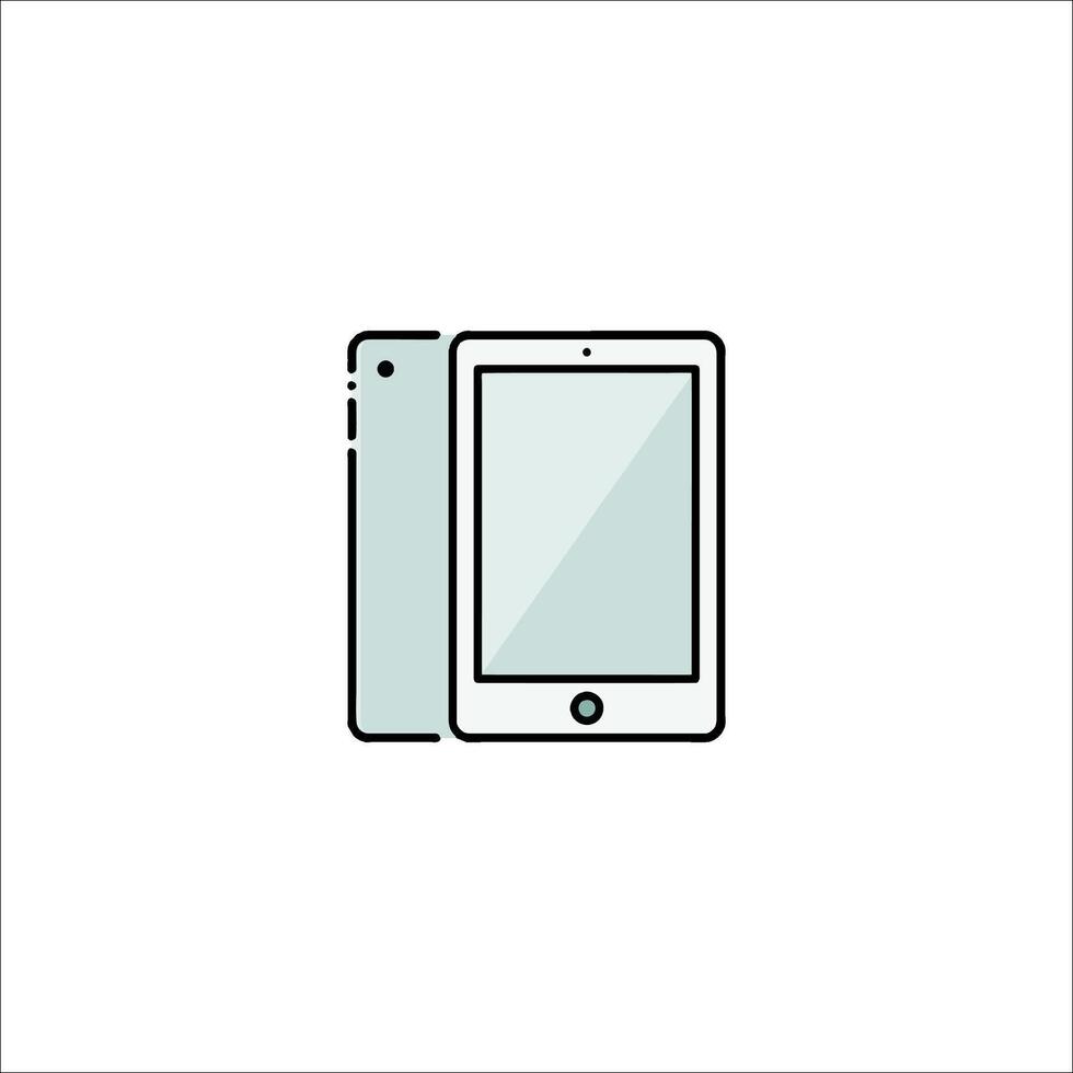 A tablet computer with a screen on it vector