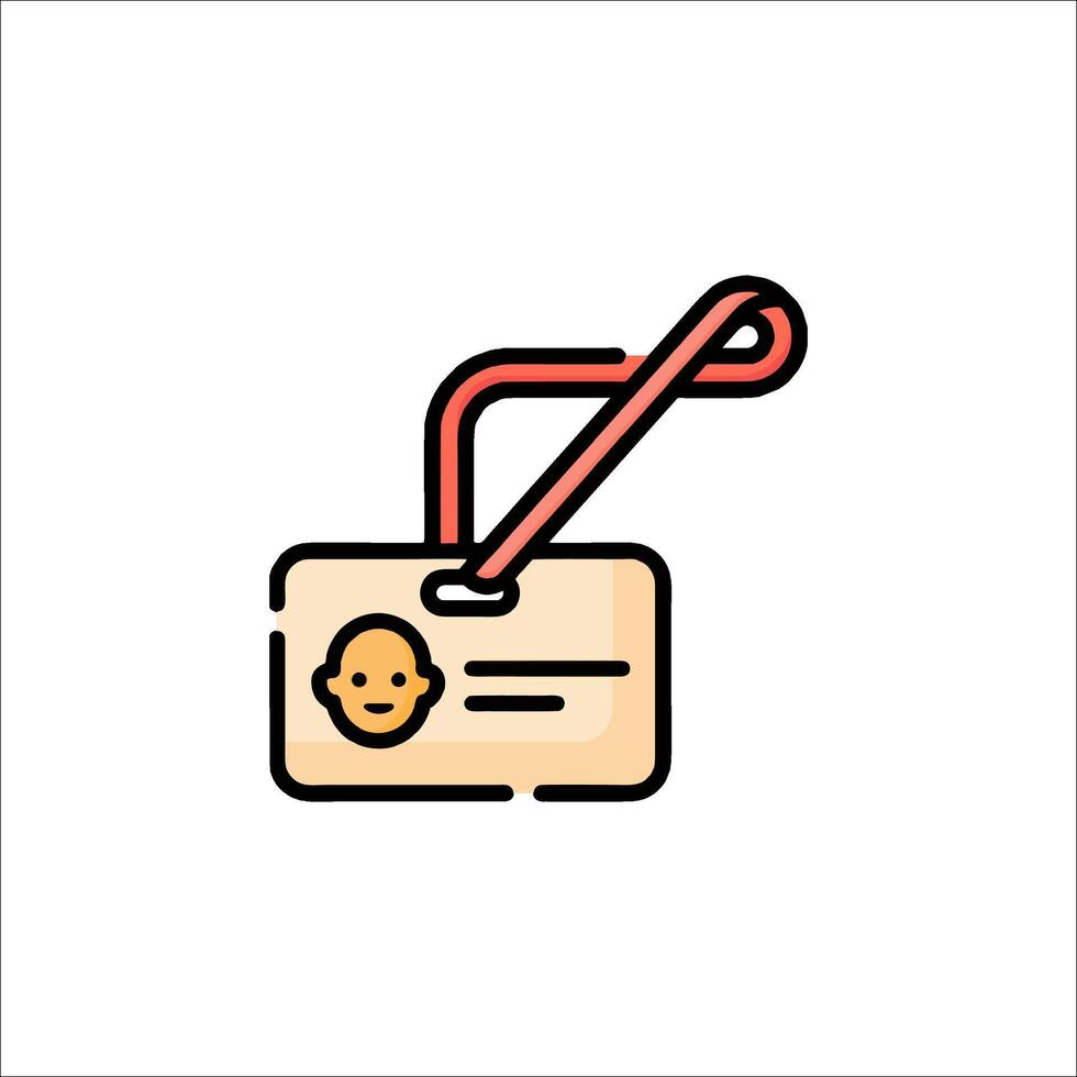 Id card icon with a person's face on it vector