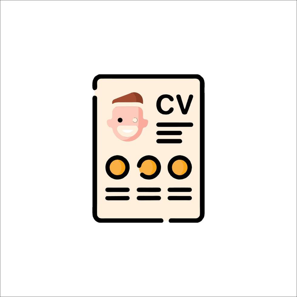 Cv resume icon illustration vector