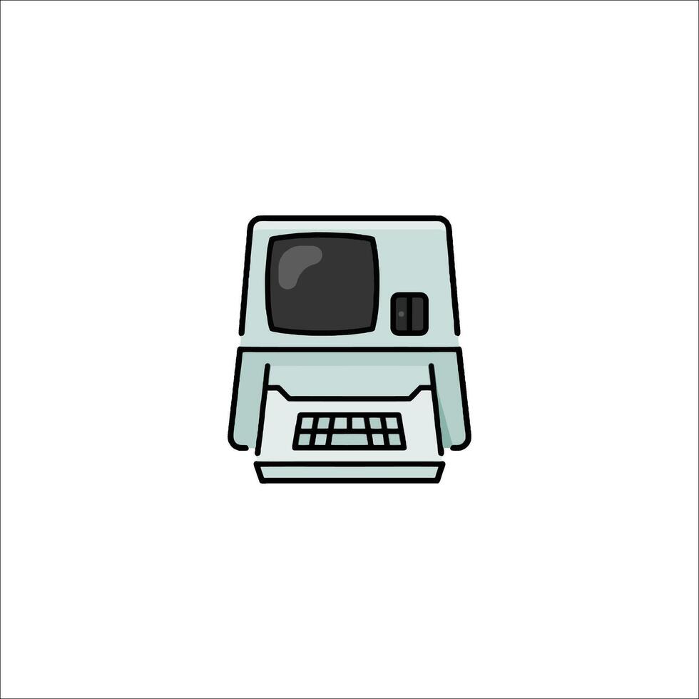 un computadora icono con un teclado y monitor vector
