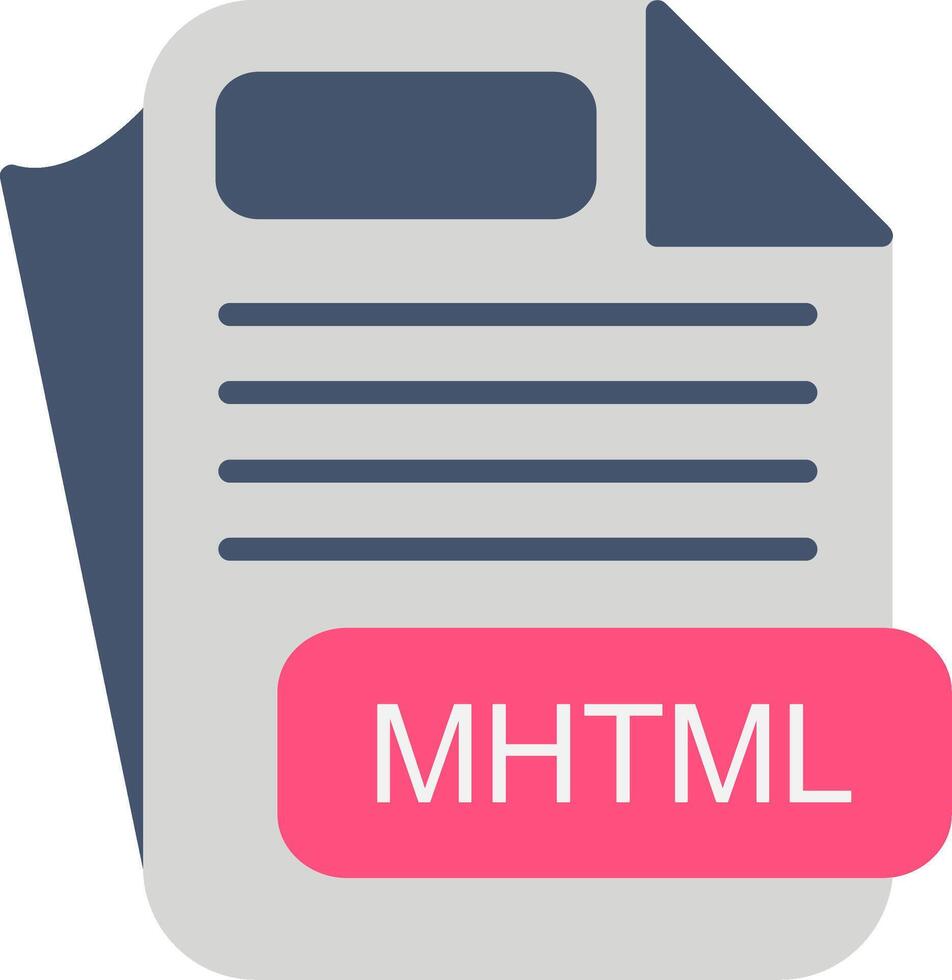 MHTML File Format Flat Icon vector
