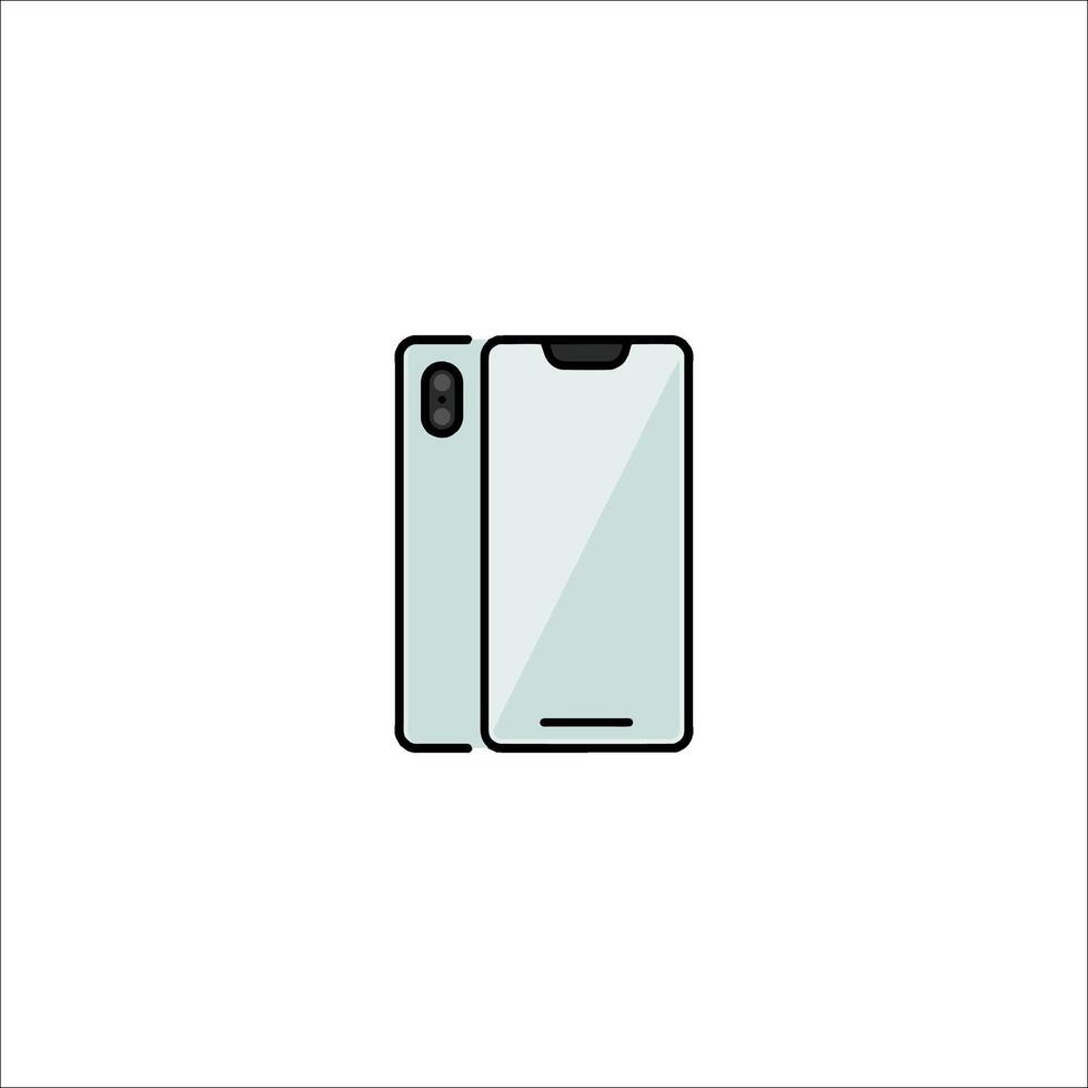 An iphone with a white background and a black phone vector