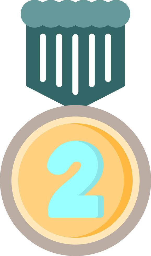2nd Prize Flat Icon vector