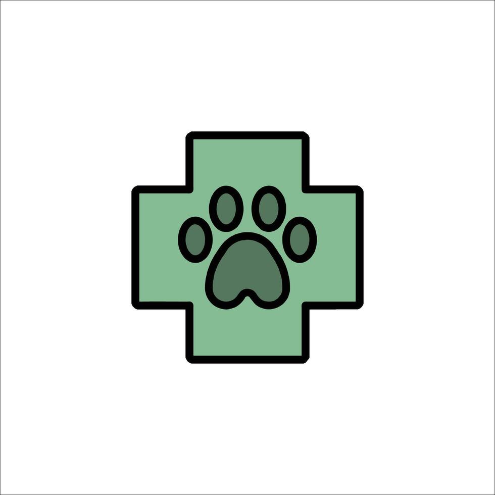 A pet paw icon on a white background vector