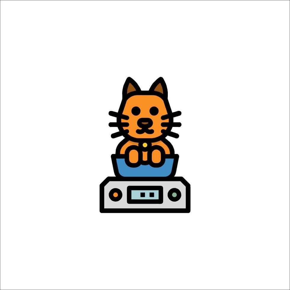 A cat sitting on top of a computer vector