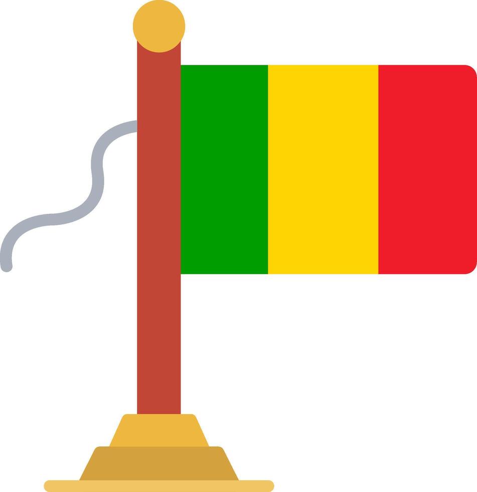 Mali Flag Flat Icon vector