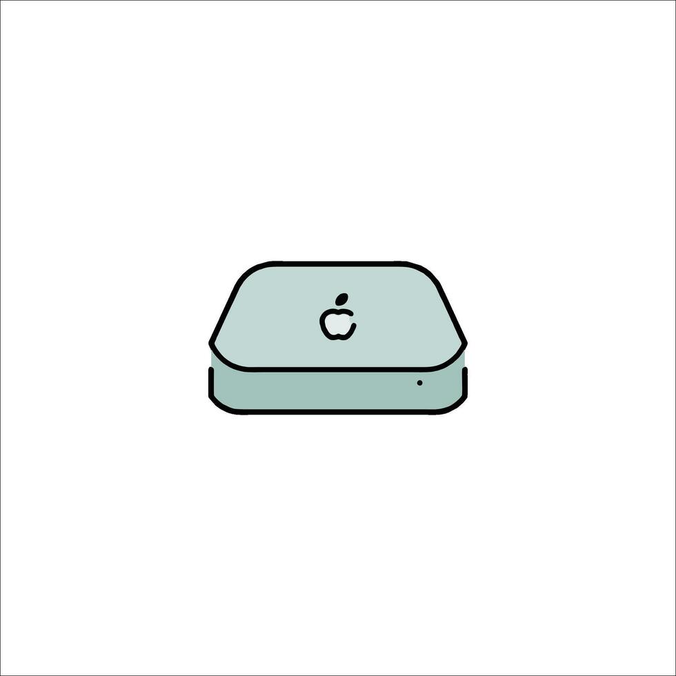 An apple computer on a white background vector