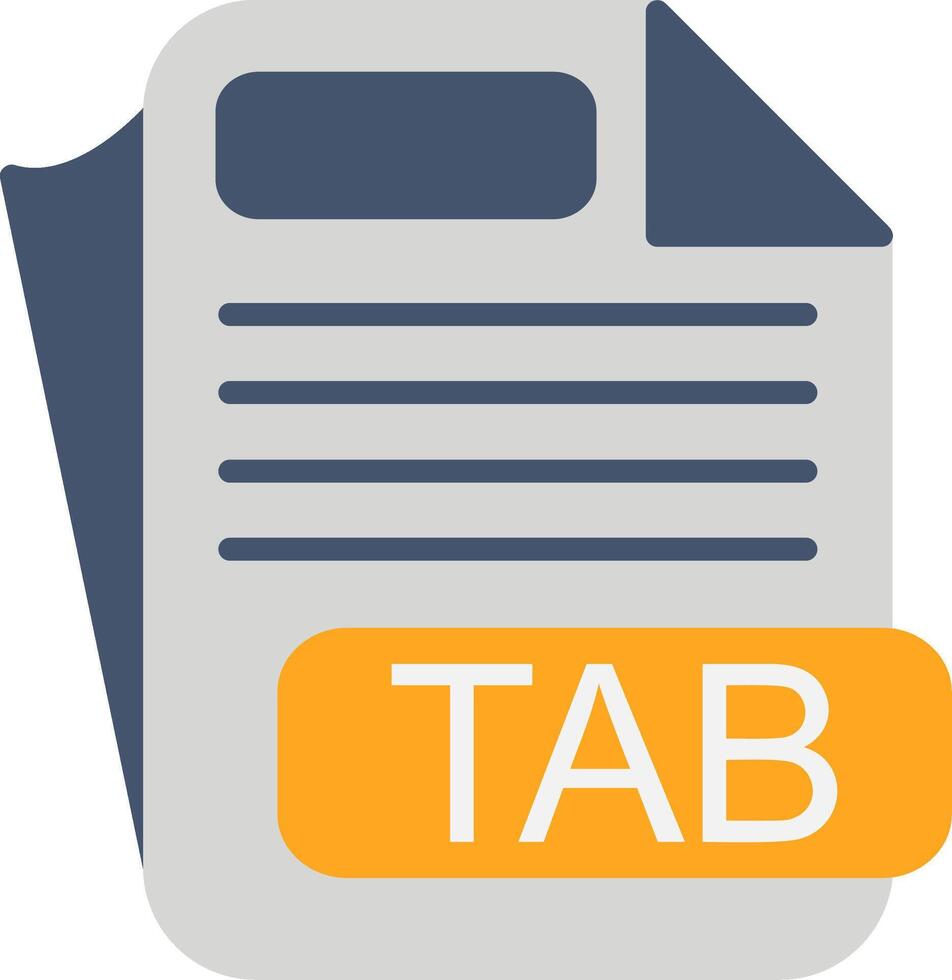 TAB File Format Flat Icon vector
