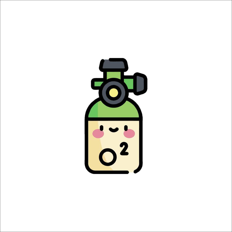 A cartoon character holding a gas bottle vector