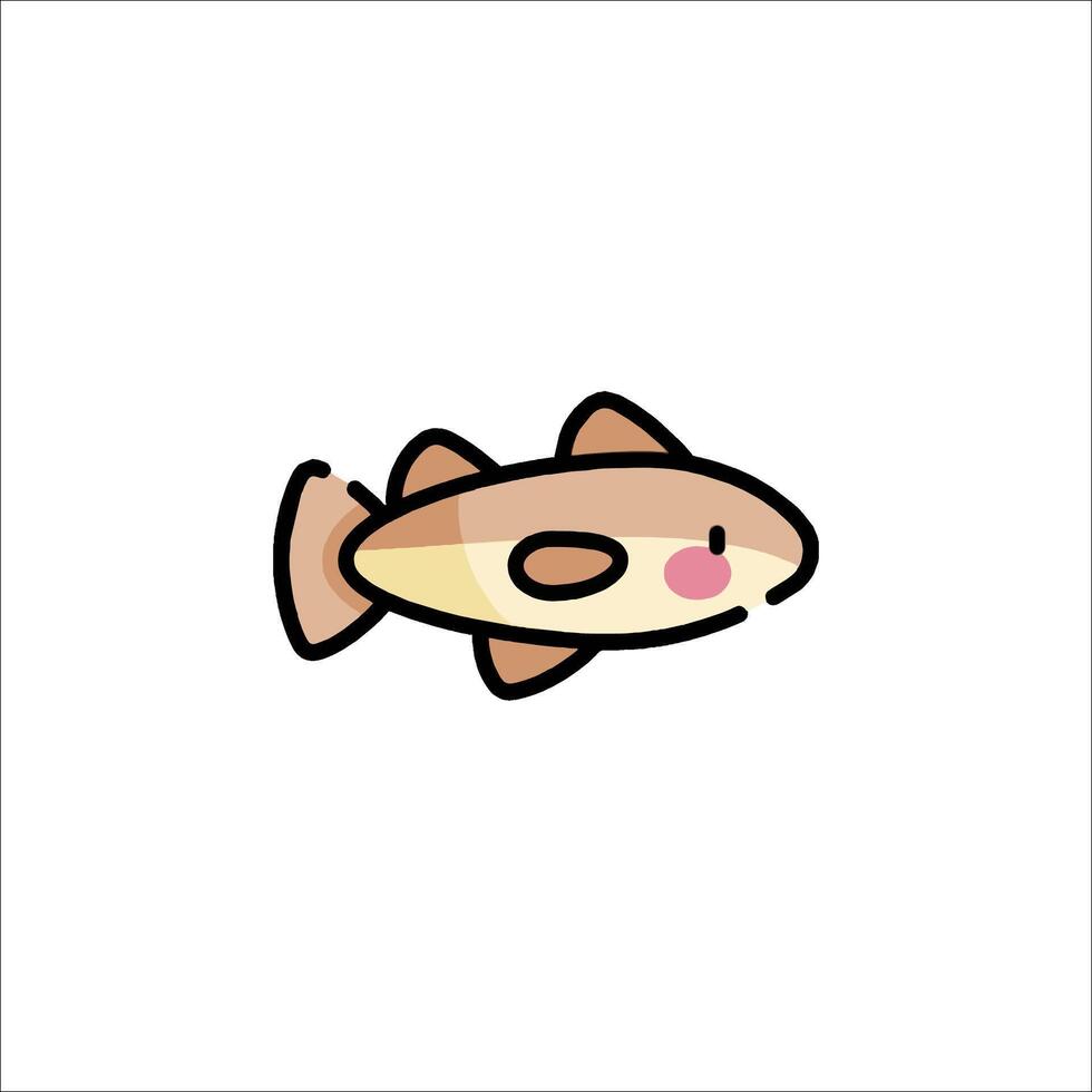 A fish icon in a flat style vector