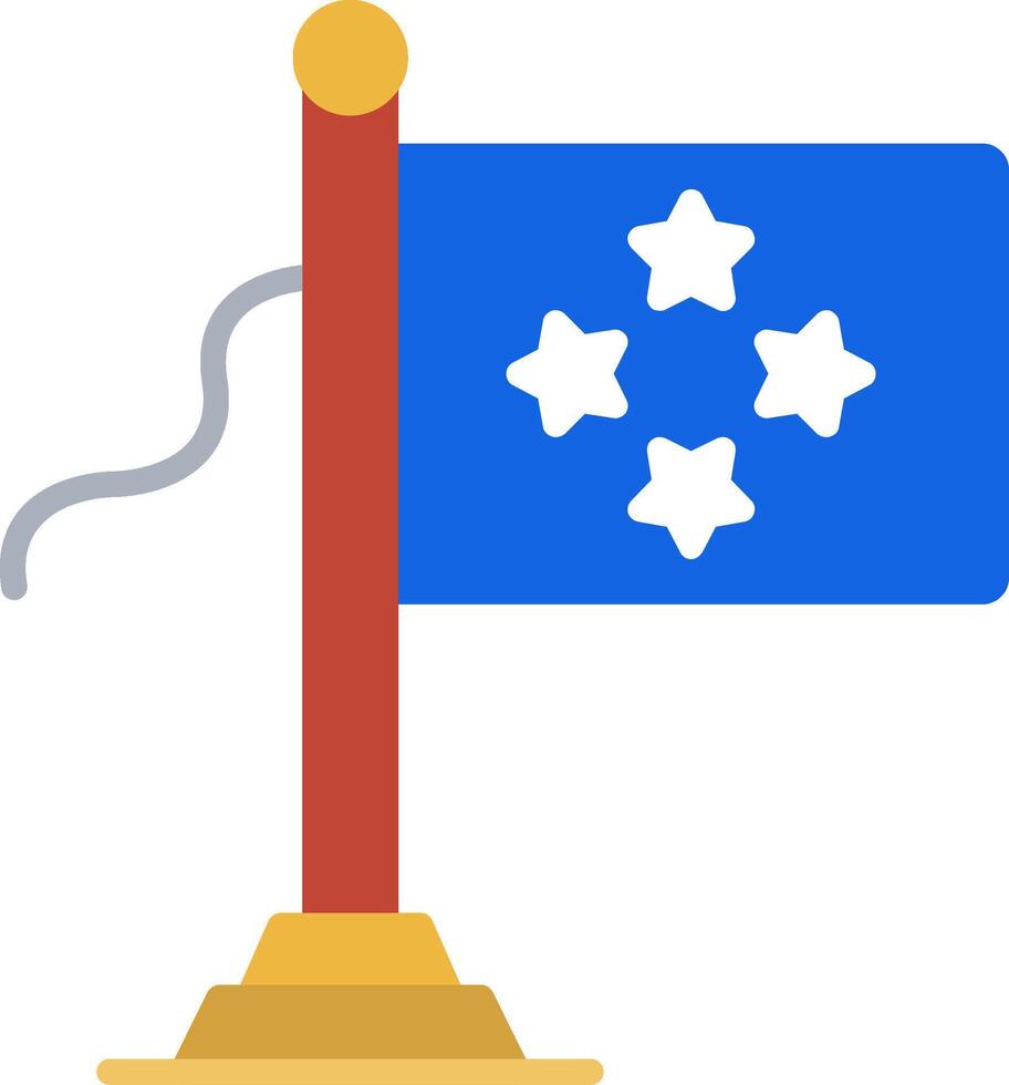 Micronesia Flag Flat Icon vector