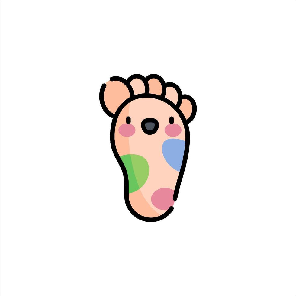 A cute foot with a polka dot face vector