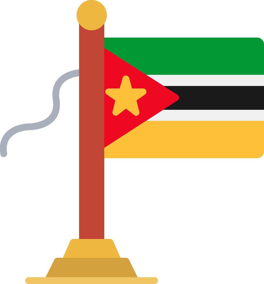 Mozambique Flag Flat Icon vector