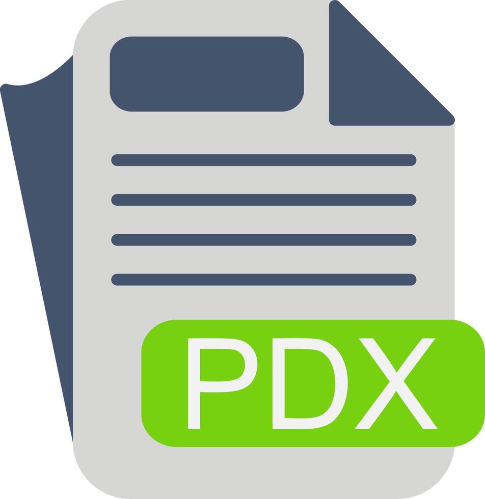 PDX File Format Flat Icon vector