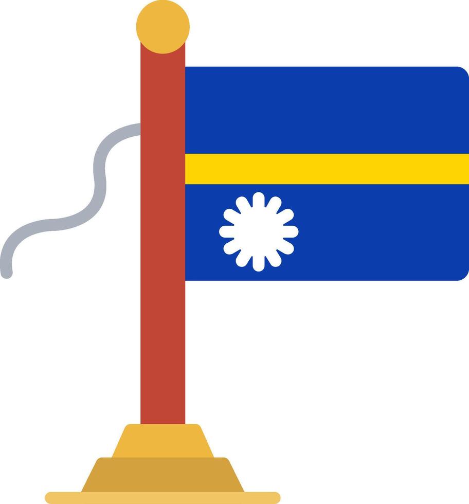 Nauru Flag Flat Icon vector