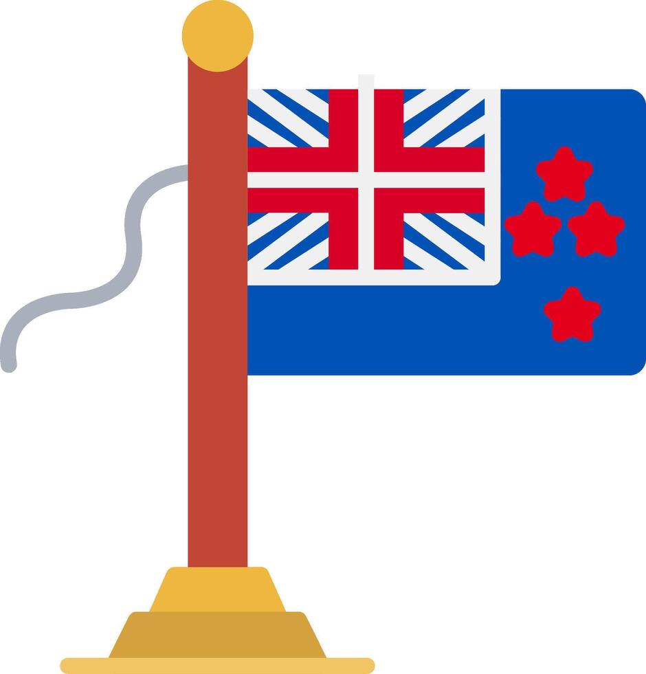 New Zealand Flag Flat Icon vector